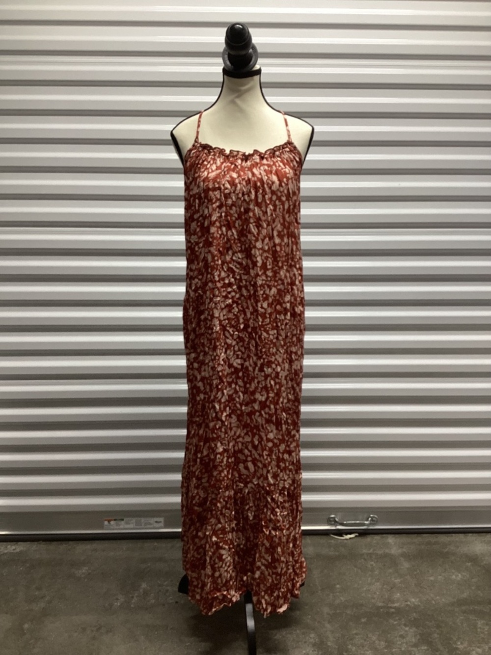 Anthropologie Vallea Flounced Maxi Lounge Dress, Size L NWT - Picture 3 of 5